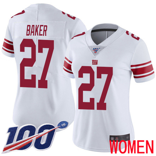 Women New York Giants 27 Deandre Baker White Vapor Untouchable Limited Player 100th Season Football NFL Jersey